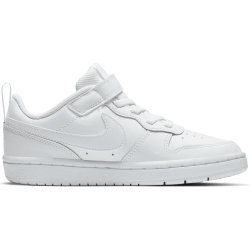 NIKE Court Borough Low 2 Sneaker mit Klettverschlu&szlig; Kinder white/white-white 28.5