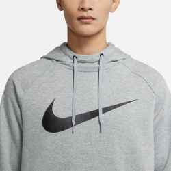 NIKE Dri-FIT Trainings-Hoodie Herren dk grey heather/black S