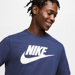 NIKE Sportswear T-Shirt Herren midnight navy/white M