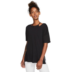 NIKE Dri-FIT Yoga T-Shirt Damen black/dk smoke grey XS