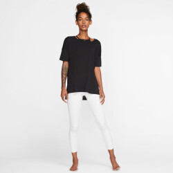 NIKE Dri-FIT Yoga T-Shirt Damen black/dk smoke grey XS