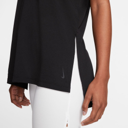 NIKE Dri-FIT Yoga T-Shirt Damen black/dk smoke grey XS
