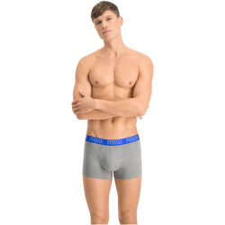 4er Pack PUMA Basic Trunk Boxershorts blue / grey melange (023) M