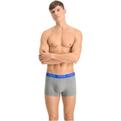 6er Pack PUMA Basic Trunk Boxershorts blue / grey melange (023) XL