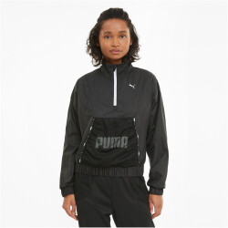 PUMA Train Logo Woven 1/4-Zip Sweatshirt Damen puma black S