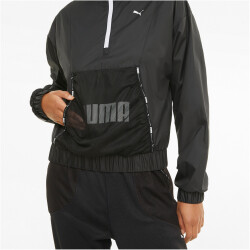 PUMA Train Logo Woven 1/4-Zip Sweatshirt Damen puma black S