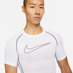 NIKE Pro Dri-FIT Funktionsshirt kurzarm Herren white/black/black M