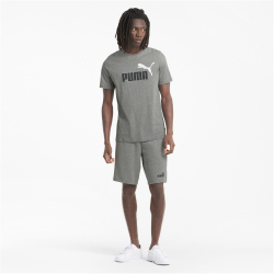 PUMA Ess+ Metallic 2 Col Logo T-Shirt Herren medium gray...
