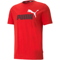PUMA Ess+ Metallic 2 Col Logo T-Shirt Herren high risk red M