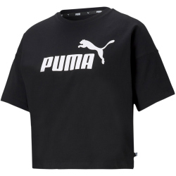 PUMA Essentials Cropped Logo T-Shirt Damen puma black S