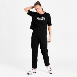PUMA Essentials Cropped Logo T-Shirt Damen puma black S