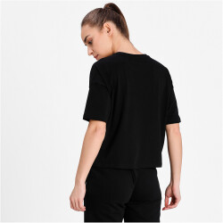 PUMA Essentials Cropped Logo T-Shirt Damen puma black S