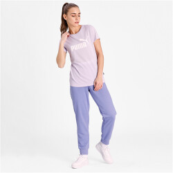 PUMA Essentials Logo Heather T-Shirt Damen light lavender...