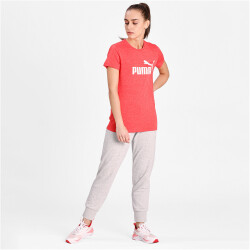 PUMA Essentials Logo Heather T-Shirt Damen poppy red...