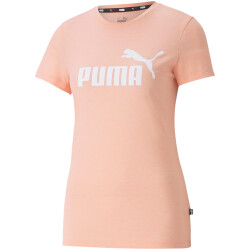 PUMA Essentials Logo Heather T-Shirt Damen apricot blush...