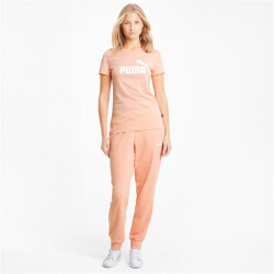 PUMA Essentials Logo Heather T-Shirt Damen apricot blush...