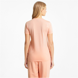 PUMA Essentials Logo Heather T-Shirt Damen apricot blush heather S
