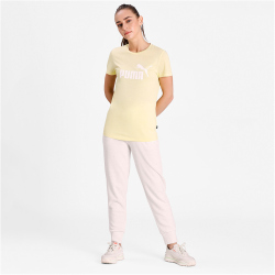 PUMA Essentials Logo Heather T-Shirt Damen yellow pear...
