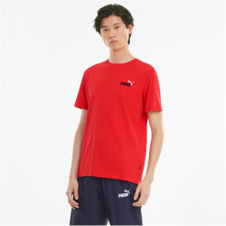 PUMA Ess+ Metallic Embroidery Logo T-Shirt Herren high risk red/high risk red / black/white M