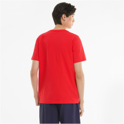 PUMA Ess+ Metallic Embroidery Logo T-Shirt Herren high risk red/high risk red / black/white M