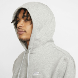 NIKE Sportswear Club Fleece Hoodie 063 - dk grey heather/matte silver/white M