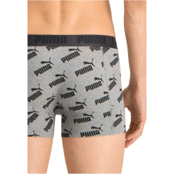 10er Pack PUMA Men All-Over-Print Boxershorts dark grey melange / black L