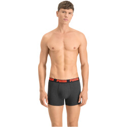 4er Pack PUMA Basic Boxershorts red / grey / black S