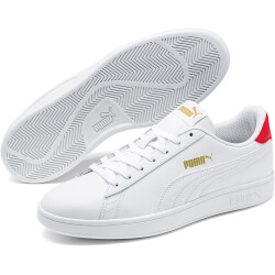 PUMA Smash v2 Leder Sneaker puma white/high risk red/puma...