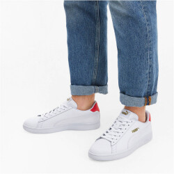 PUMA Smash v2 Leder Sneaker puma white/high risk red/puma...
