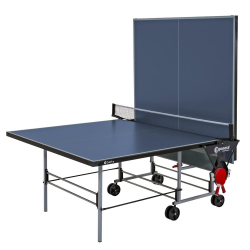 Sponeta S 3-47 e Tischtennisplatte Sportline Outdoor + Abdeckhülle + Schläger Set