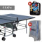 Sponeta S 3-47 e Tischtennisplatte Sportline Outdoor + Abdeckhülle + Schläger Set