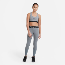 NIKE Pro Leggings Mädchen carbon heather/white S (128-137 cm)