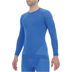 UYN Evolutyon langarm Funktionsshirt Herren lapis blue/blue/orange shiny L/XL