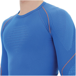 UYN Evolutyon langarm Funktionsshirt Herren lapis blue/blue/orange shiny L/XL