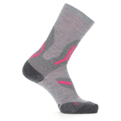 UYN Merino Mid Trekkingsocken doppellagig Damen light grey/pink 35-36