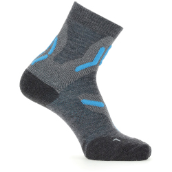 UYN Trekkingsocken Merino doppellagig Damen mid grey/turquoise 35-36