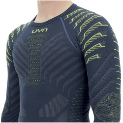 UYN Resilyon langarm Funktionsshirt mit Rundhals Herren dark blue/yellow S/M