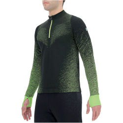 UYN Exceleration Zip Up Laufshirt Herren black/yellow fluo S