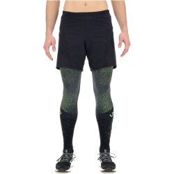 UYN Exceleration 2in1 Laufshorts Herren black/yellow fluo L