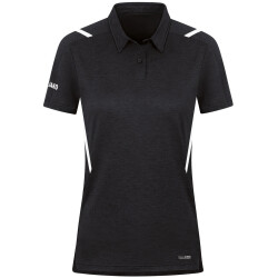 JAKO Challenge Poloshirt Damen schwarz meliert/weiß 34