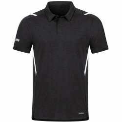 JAKO Challenge Poloshirt schwarz meliert/weiß M