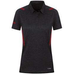 JAKO Challenge Poloshirt Damen schwarz meliert/rot 44