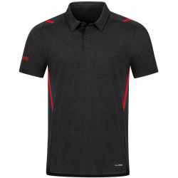 JAKO Challenge Poloshirt schwarz meliert/rot L