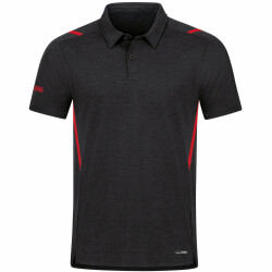 JAKO Challenge Poloshirt schwarz meliert/rot M