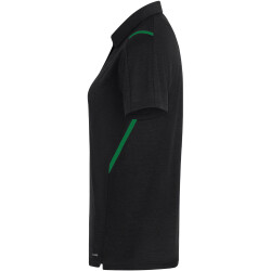 JAKO Challenge Poloshirt Damen schwarz meliert/sportgrün 34