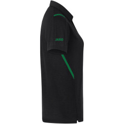 JAKO Challenge Poloshirt Damen schwarz meliert/sportgrün 34