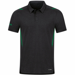 JAKO Challenge Poloshirt schwarz meliert/sportgr&uuml;n L
