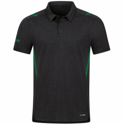 JAKO Challenge Poloshirt schwarz meliert/sportgrün M