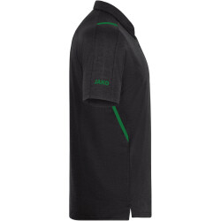 JAKO Challenge Poloshirt schwarz meliert/sportgrün M