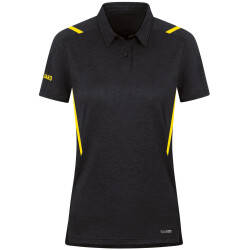 JAKO Challenge Poloshirt Damen schwarz meliert/citro 34